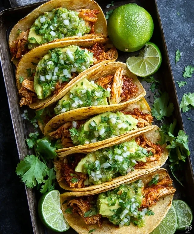Crispy Poblano Chicken Tacos with Avocado-Jalapeño Salsa