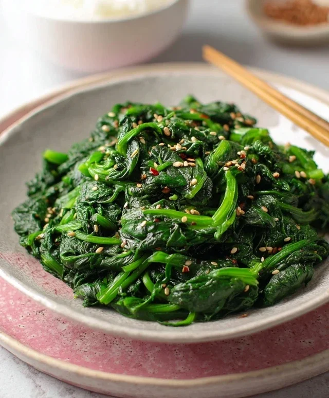 Korean Spinach Side Dish (Sigeumchi Namul)