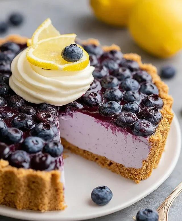 No Bake Lemon Blueberry Pie