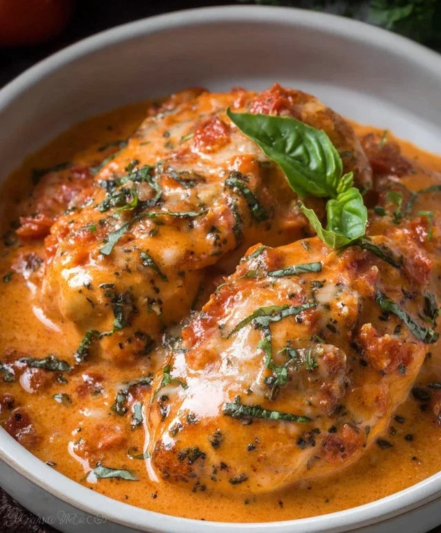 Slow Cooker Creamy Tomato Basil Chicken