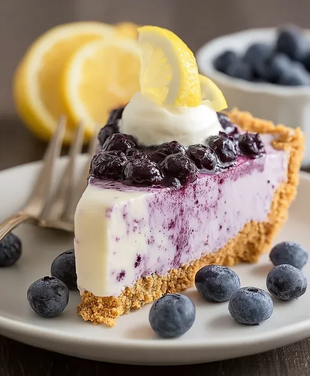 No Bake Lemon Blueberry Pie