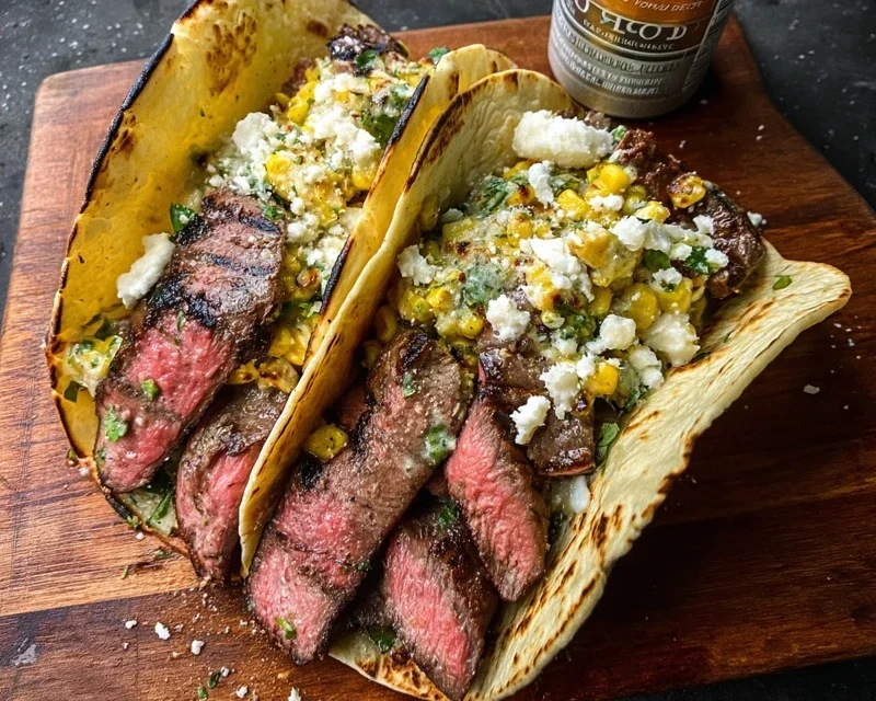Grilled Elote Steak Tacos