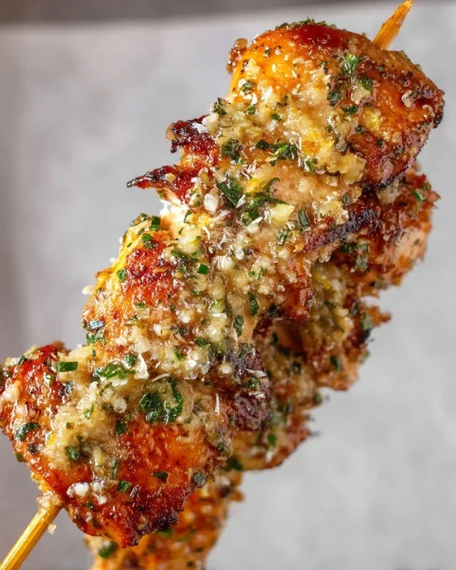 Garlic Parmesan Chicken Skewers