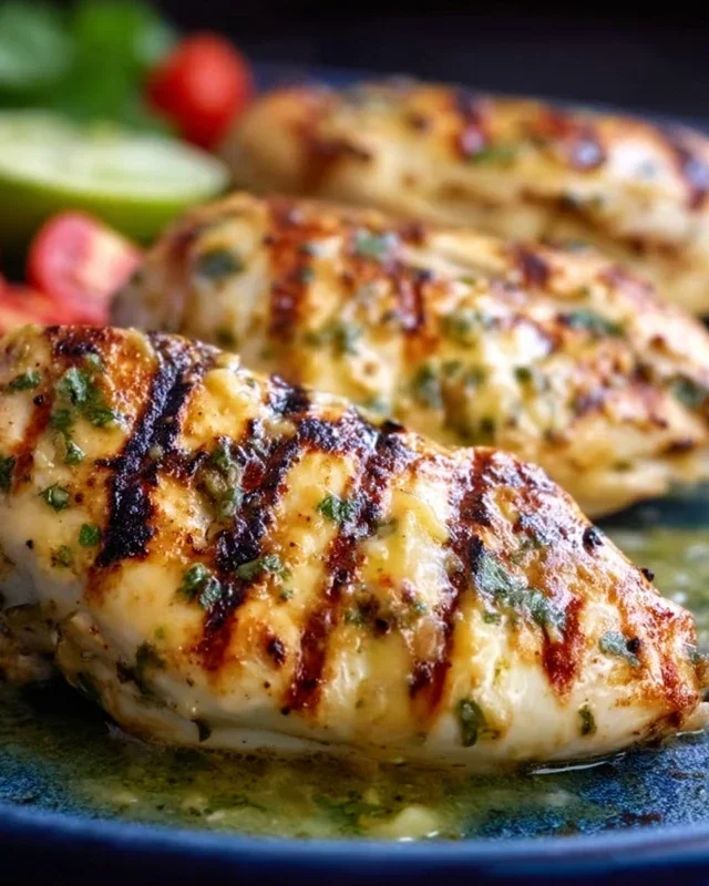 Grilled Salsa Verde Pepper Jack Chicken