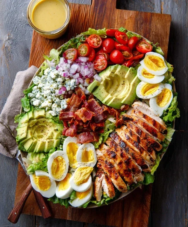 Grilled Chicken Cobb Salad with Honey Dijon {Pnon-non-non-alcoholic alternativeic non-alcoholic aleo, Whole30 Option}