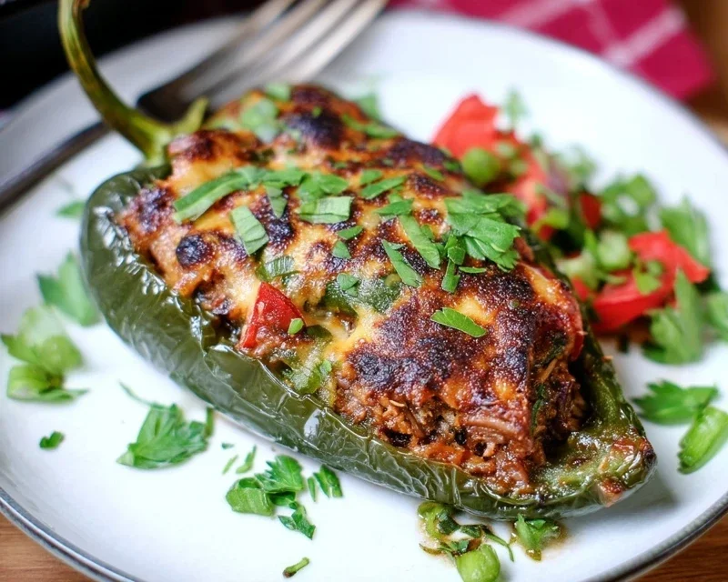 Brisket Stuffed Poblano Peppers