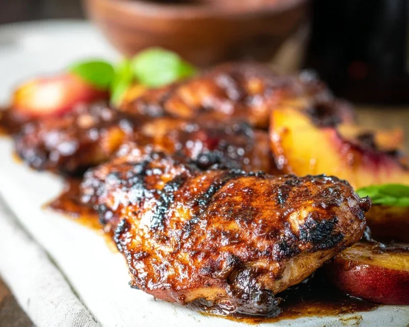 Grilled Bourbon Extract Extract Peach BBQ Chicken