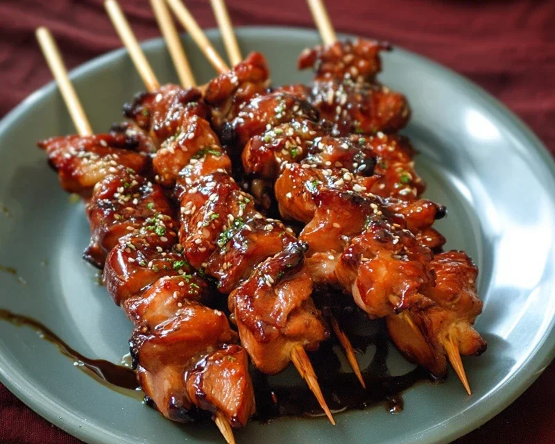 Sticky Bourbon Extract Extract Chicken Skewers