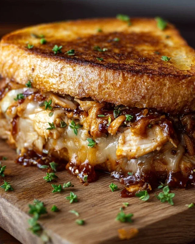 BBQ Chicken Grilled Cheese Sandwich