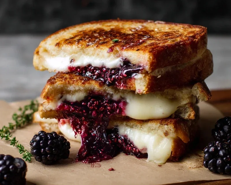 Blackberry Balsamic and Brie Grilled Cheese