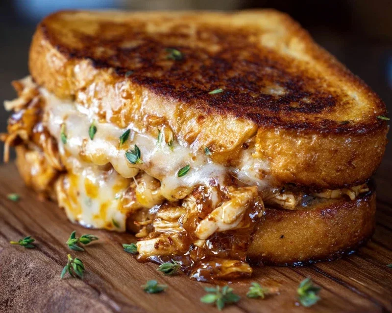 BBQ Chicken Grilled Cheese Sandwich