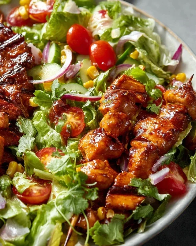 BBQ Chicken Skewer Salad