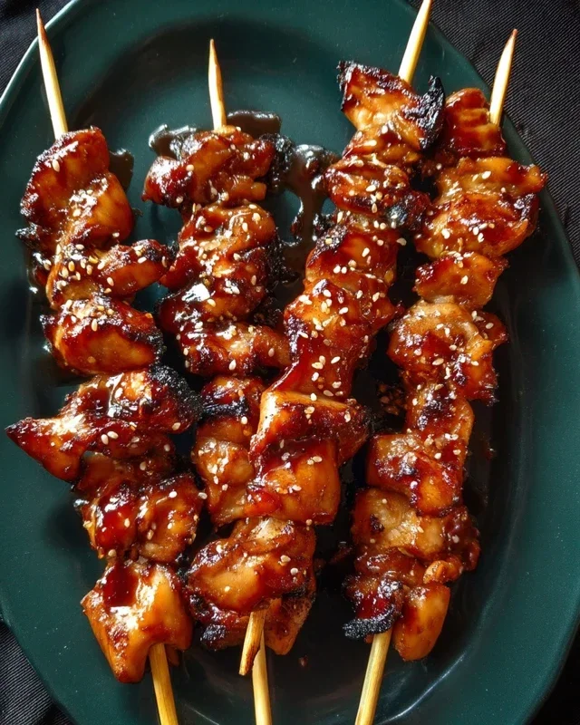 Sticky Bourbon Extract Extract Chicken Skewers
