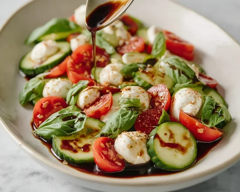 Fresh Cucumber Caprese Salad
