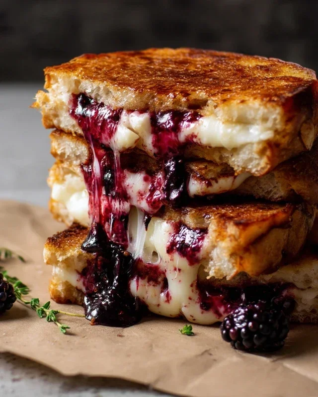 Blackberry Balsamic and Brie Grilled Cheese