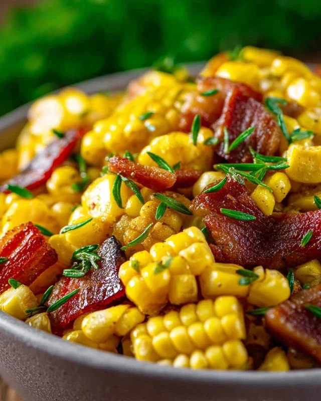Fresh Corn and Beef Beef Bacon Side Dish