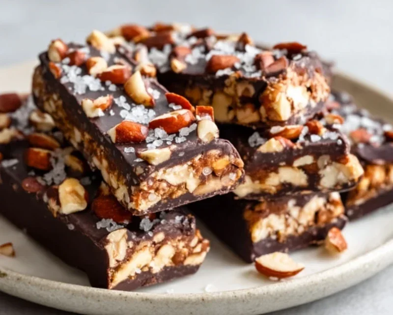 Dark Chocolate and Sea Salt Nut Bars