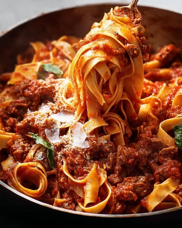 Beef Pasta in Tomato Sauce {Beef Ragu Pasta}