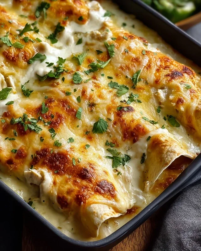 Creamy White Chicken Enchiladas