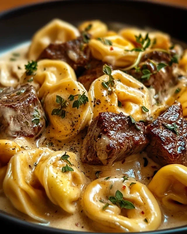 Cracked Garlic Steak Tortellini in Creamhouse Sauce Bliss