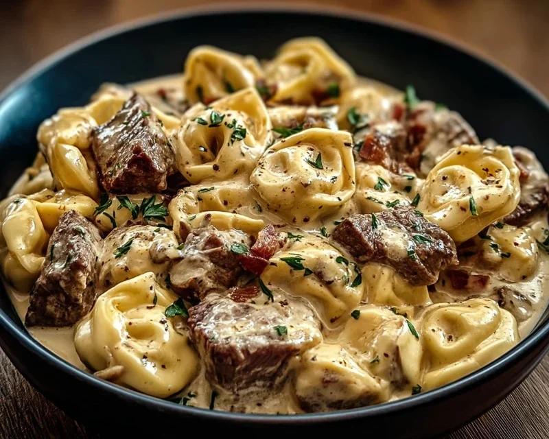 Cracked Garlic Steak Tortellini in Creamhouse Sauce Bliss
