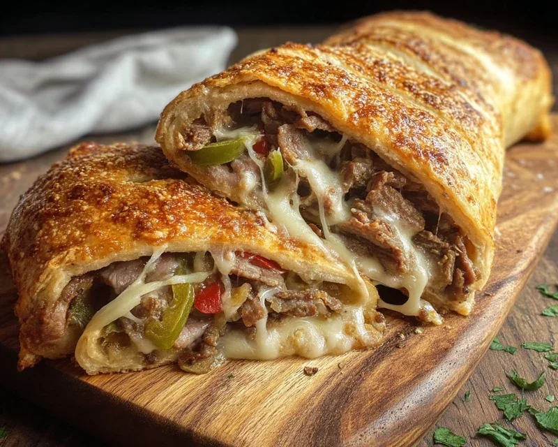 Philly Cheesesteak Stromboli
