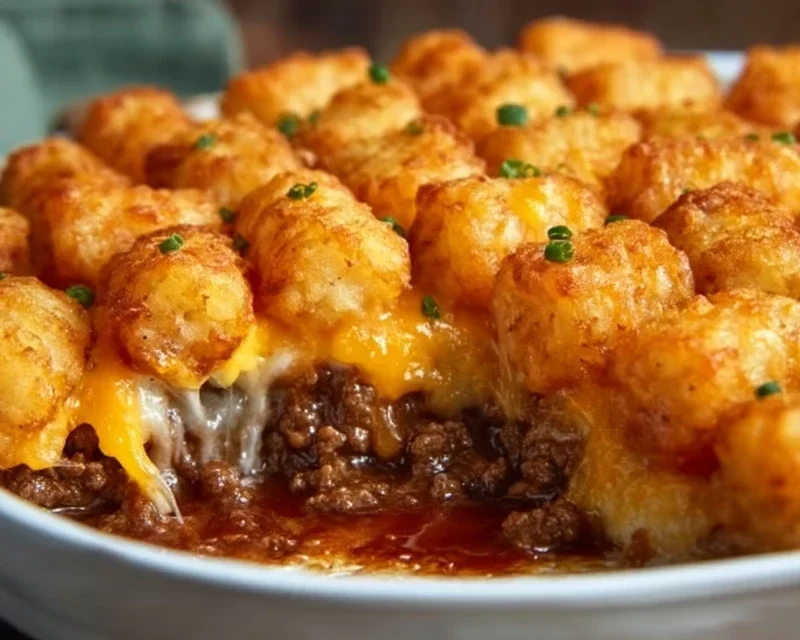 Tater Tot Casserole with Ground Beef