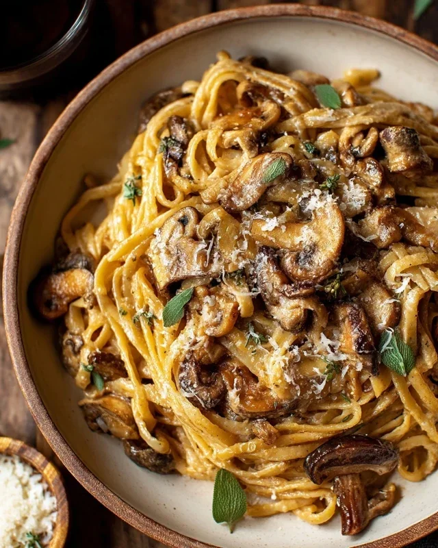 Caramelized Leek and Mushroom Gruyere Pasta