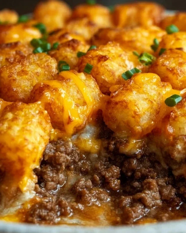 Tater Tot Casserole with Ground Beef