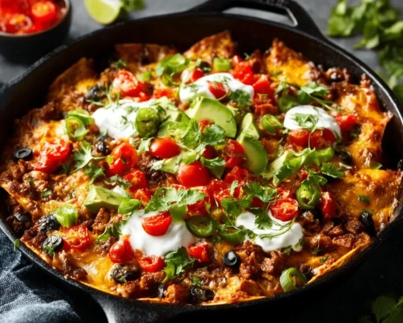 Beef Skillet Enchiladas