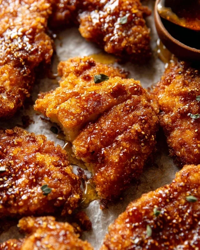 Baked Crunchy Hot Honey Chicken
