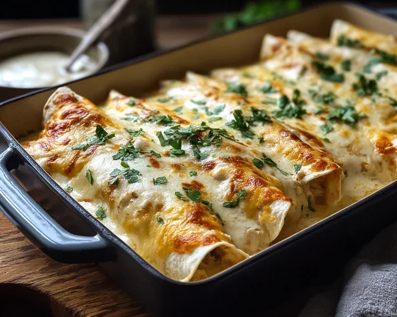 Creamy White Chicken Enchiladas