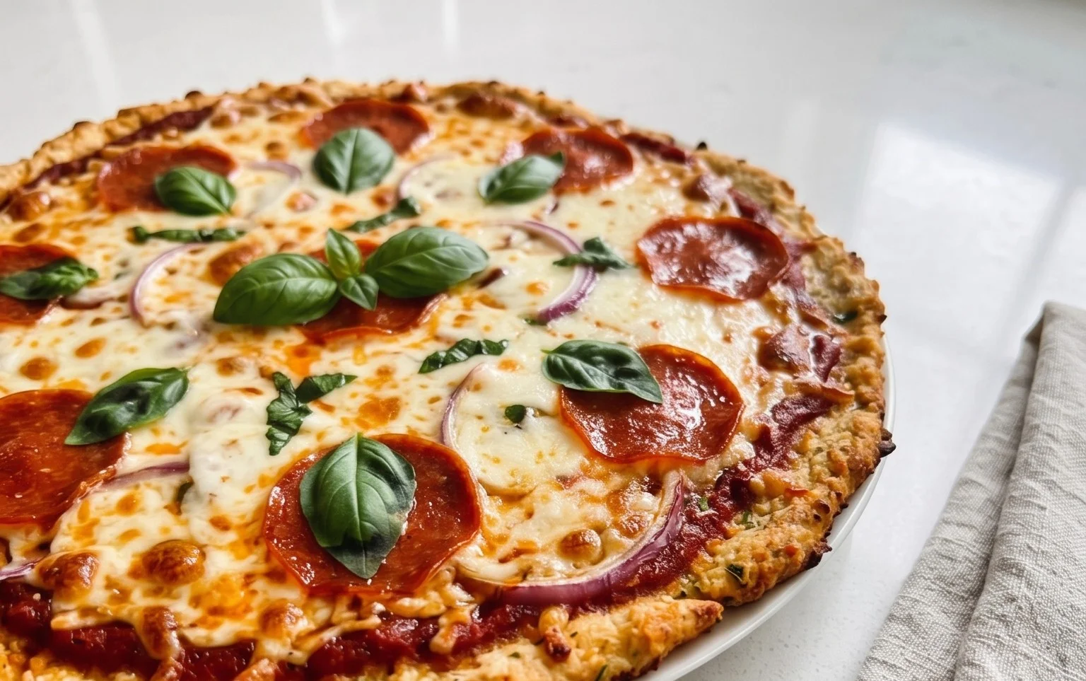 Chicken Crust Pizza (Low Carb + High Protein