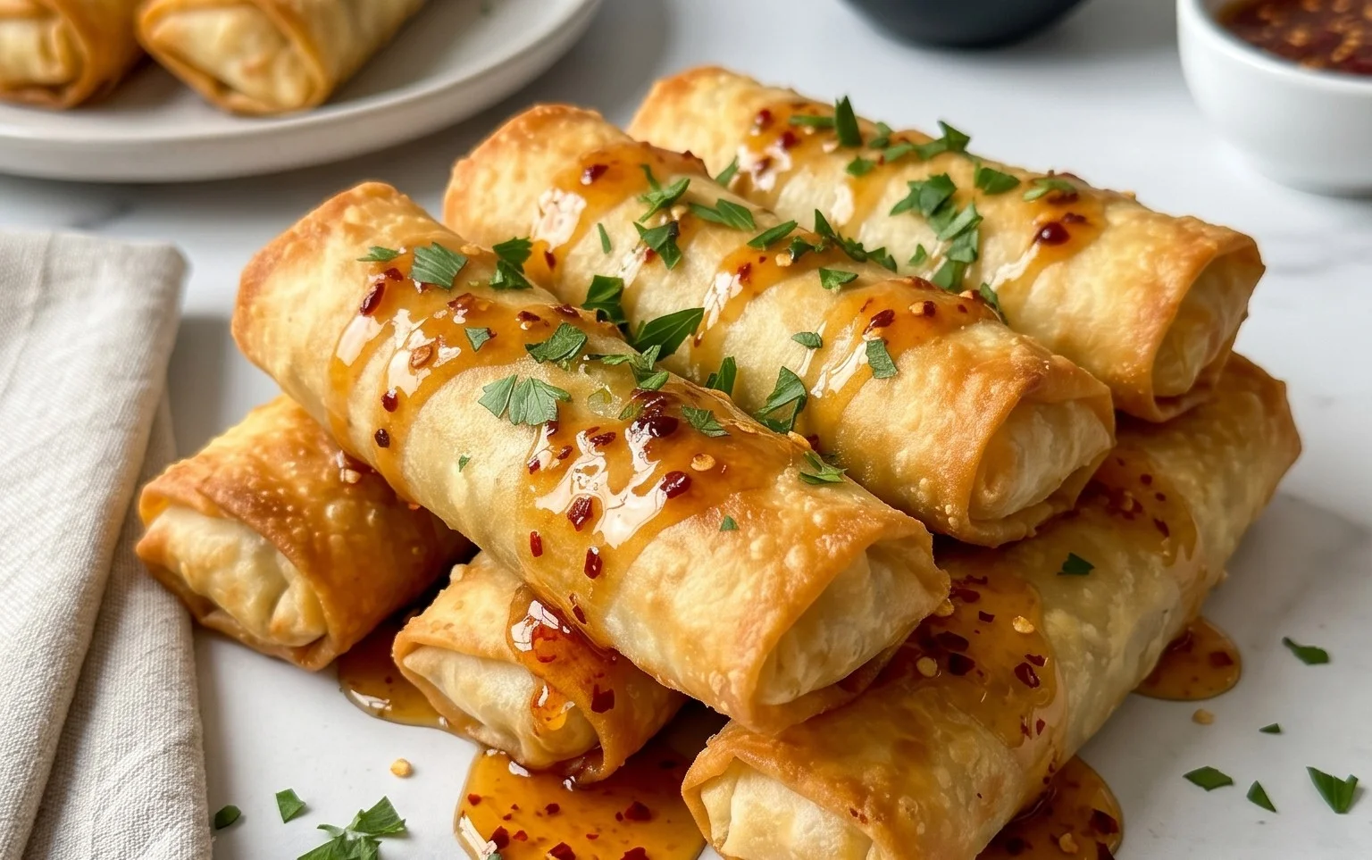 Indulgent Oven Fried Feta Rolls with Chili Honey Magic