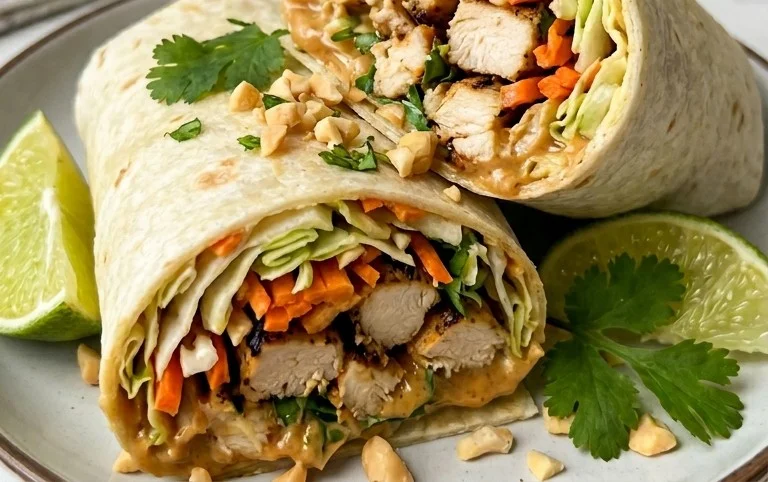 Thai Peanut Chicken Wraps