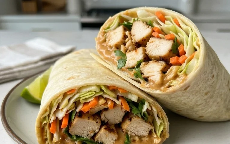 Thai Peanut Chicken Wraps