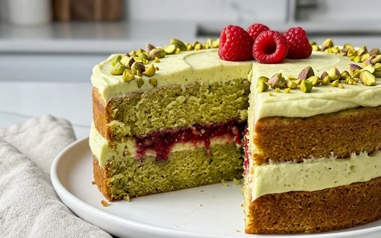 Pistachio Raspberry Cake