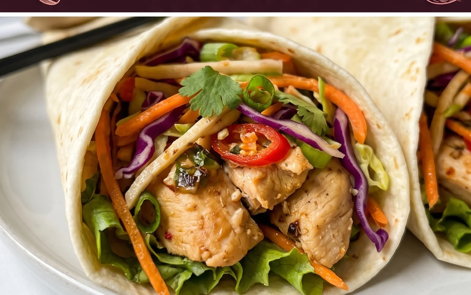 Thai Chicken Wrap with Crunchy Asian Slaw