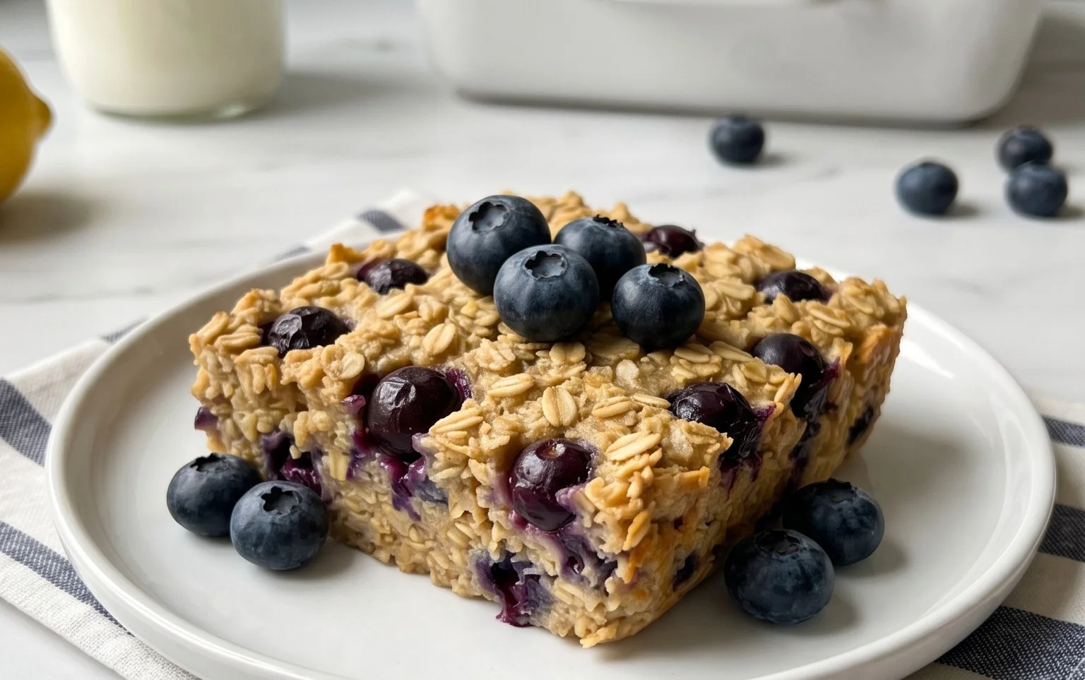Lemon Blueberry Baked Oats