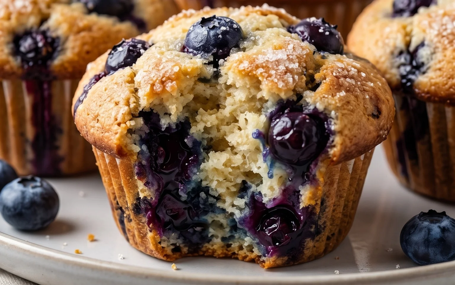 Sour Cream Blueberry Muffins