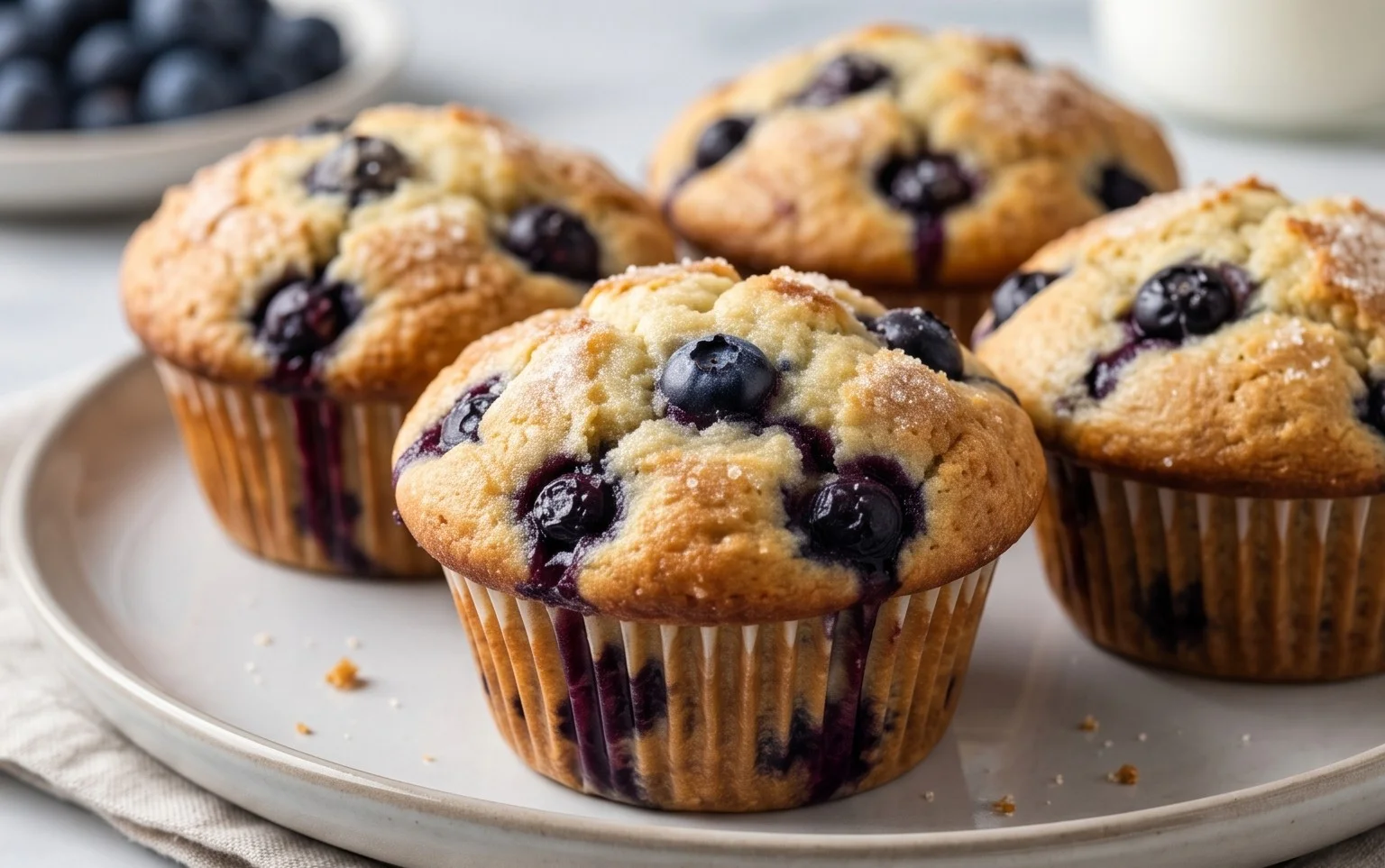Sour Cream Blueberry Muffins