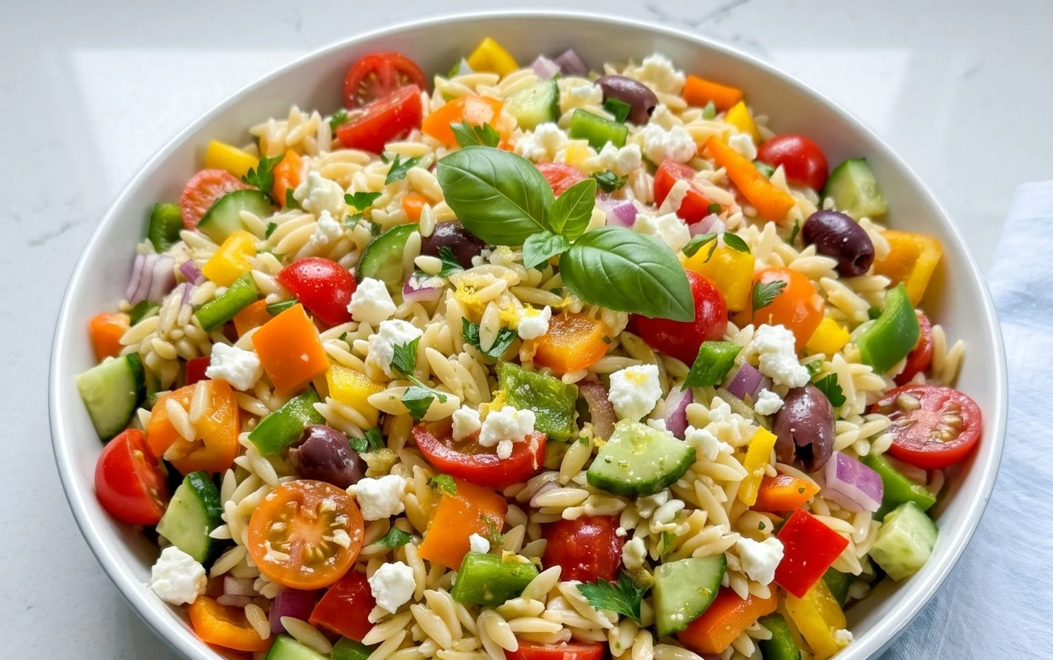 Rainbow Orzo Salad