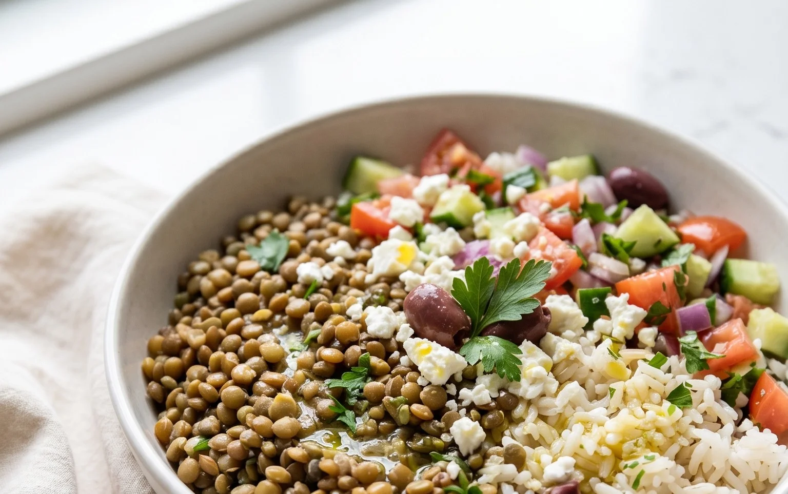 Easy Mediterranean Lentils and Rice
