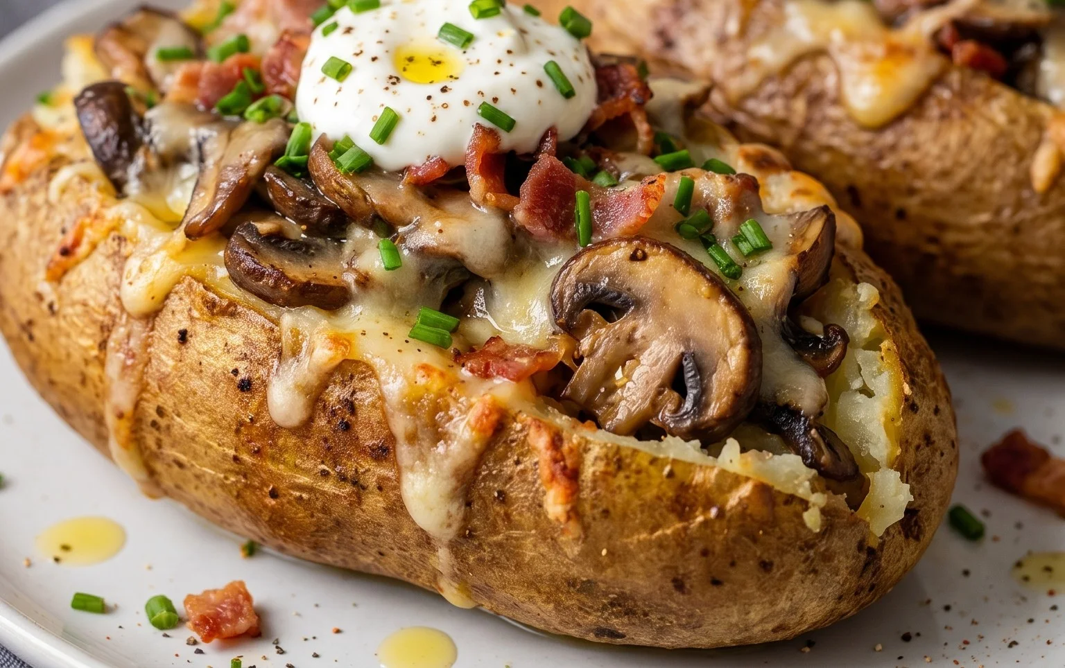 The Ultimate Stuffed Baked Potatoes with Mushrooms