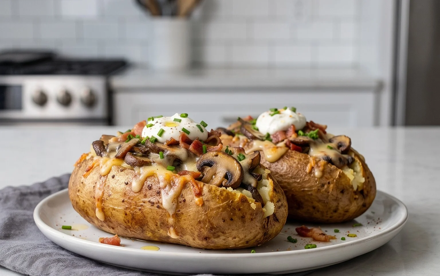 The Ultimate Stuffed Baked Potatoes with Mushrooms