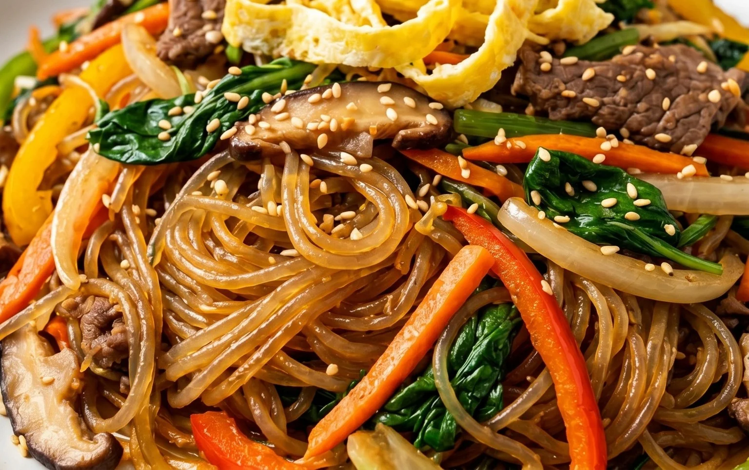 Japchae (Korean Glass Noodle Stir Fry)