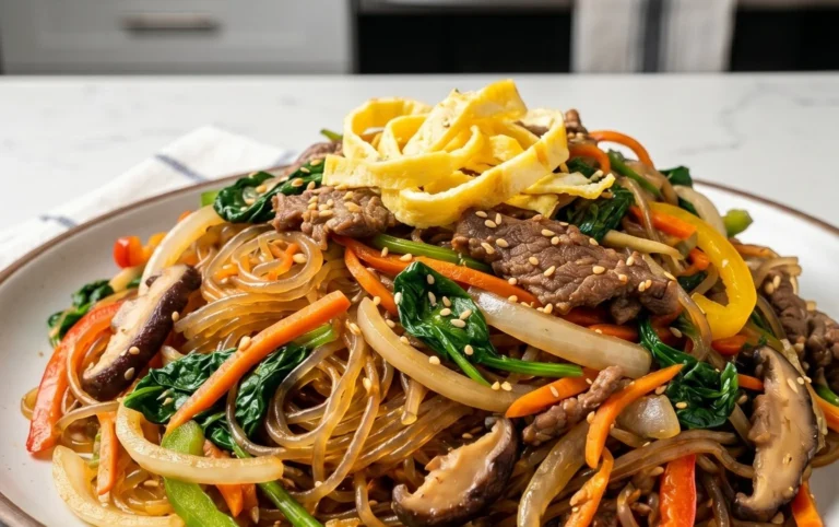 Japchae (Korean Glass Noodle Stir Fry)