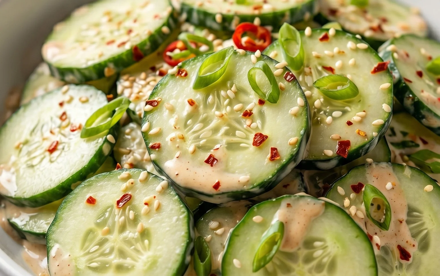 Creamy Asian Cucumber Salad Bowl