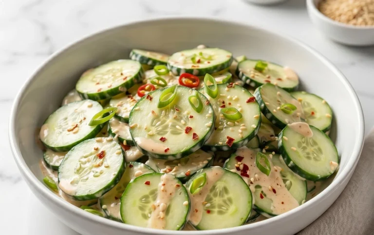 Creamy Asian Cucumber Salad Bowl