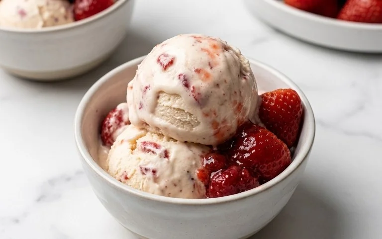 Homemade Strawberry Ice Cream